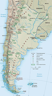 Mapa Argentina fisico