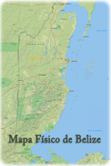 Mapa fisico Belize
