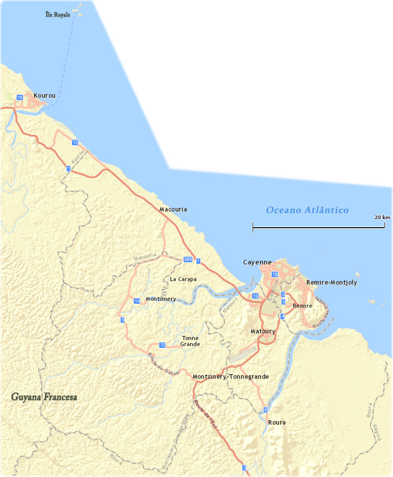 Mapa Caiena