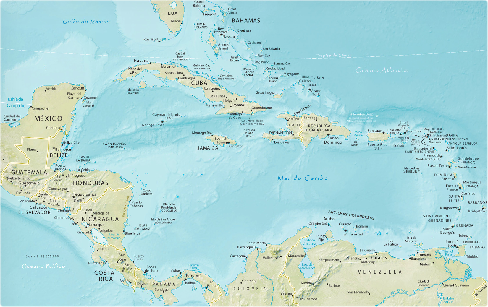 Mapa America Central