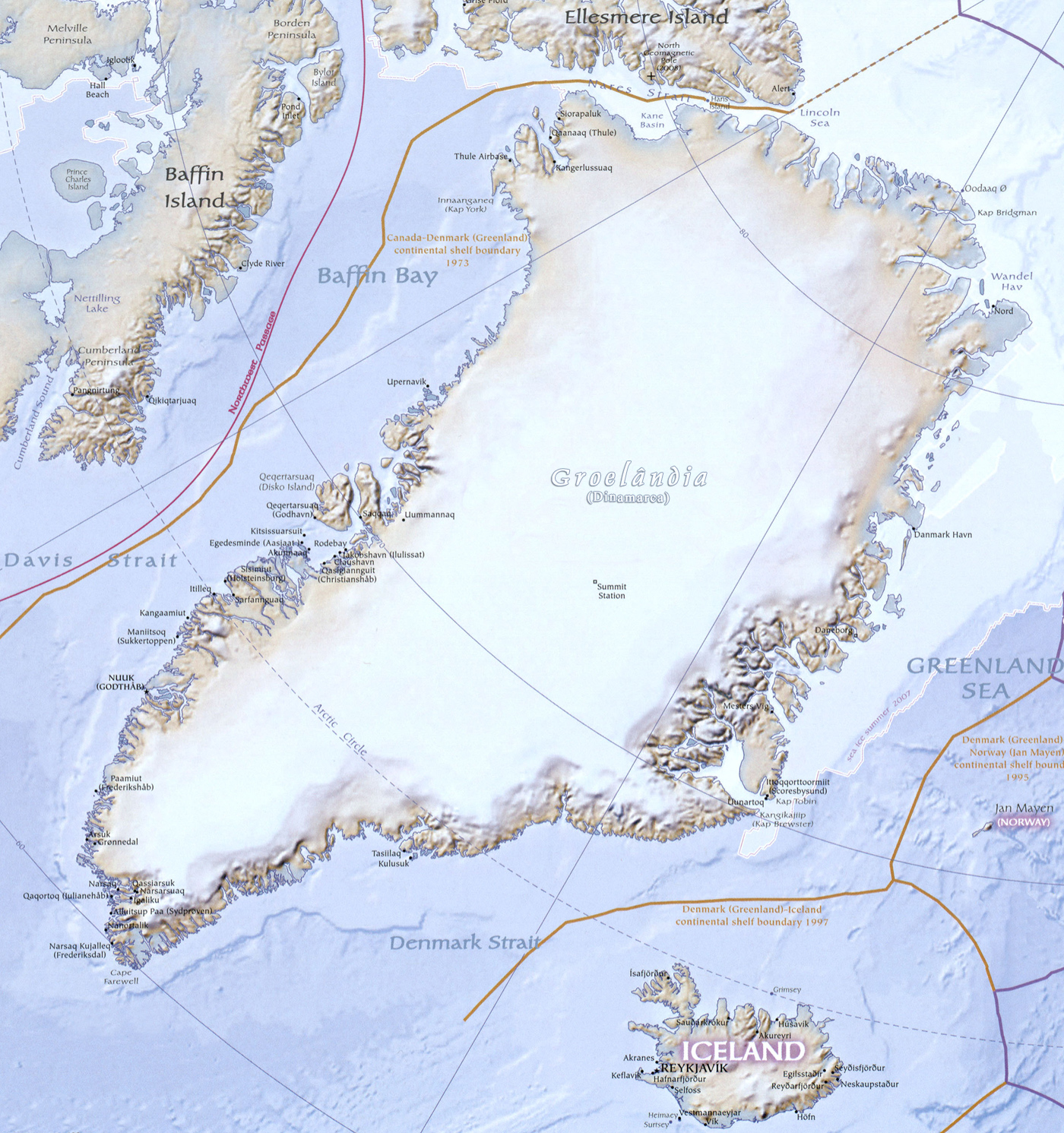 Mapa Groelândia