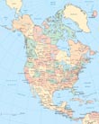 América Norte Mapa