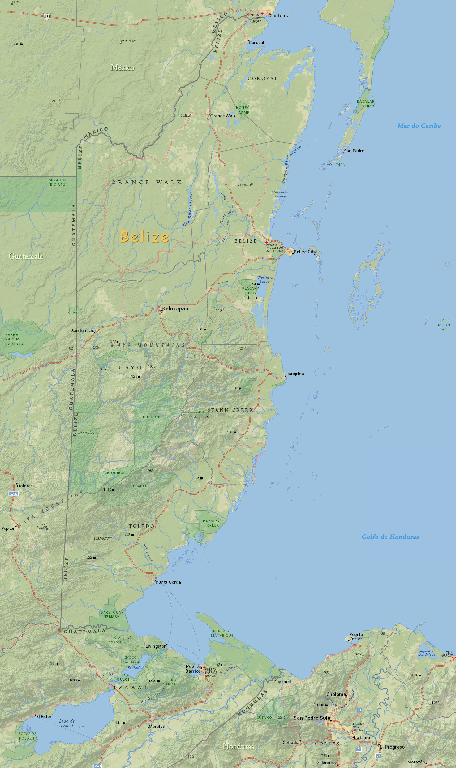 Mapa Belize