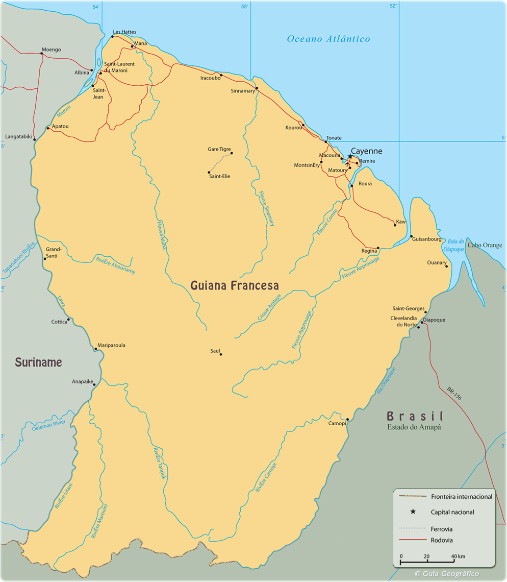 Mapa Guiana Francesa