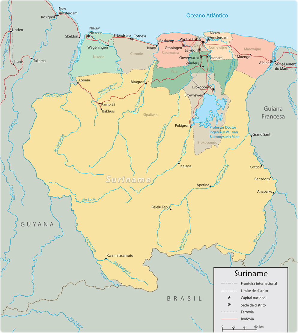 Mapa Suriname