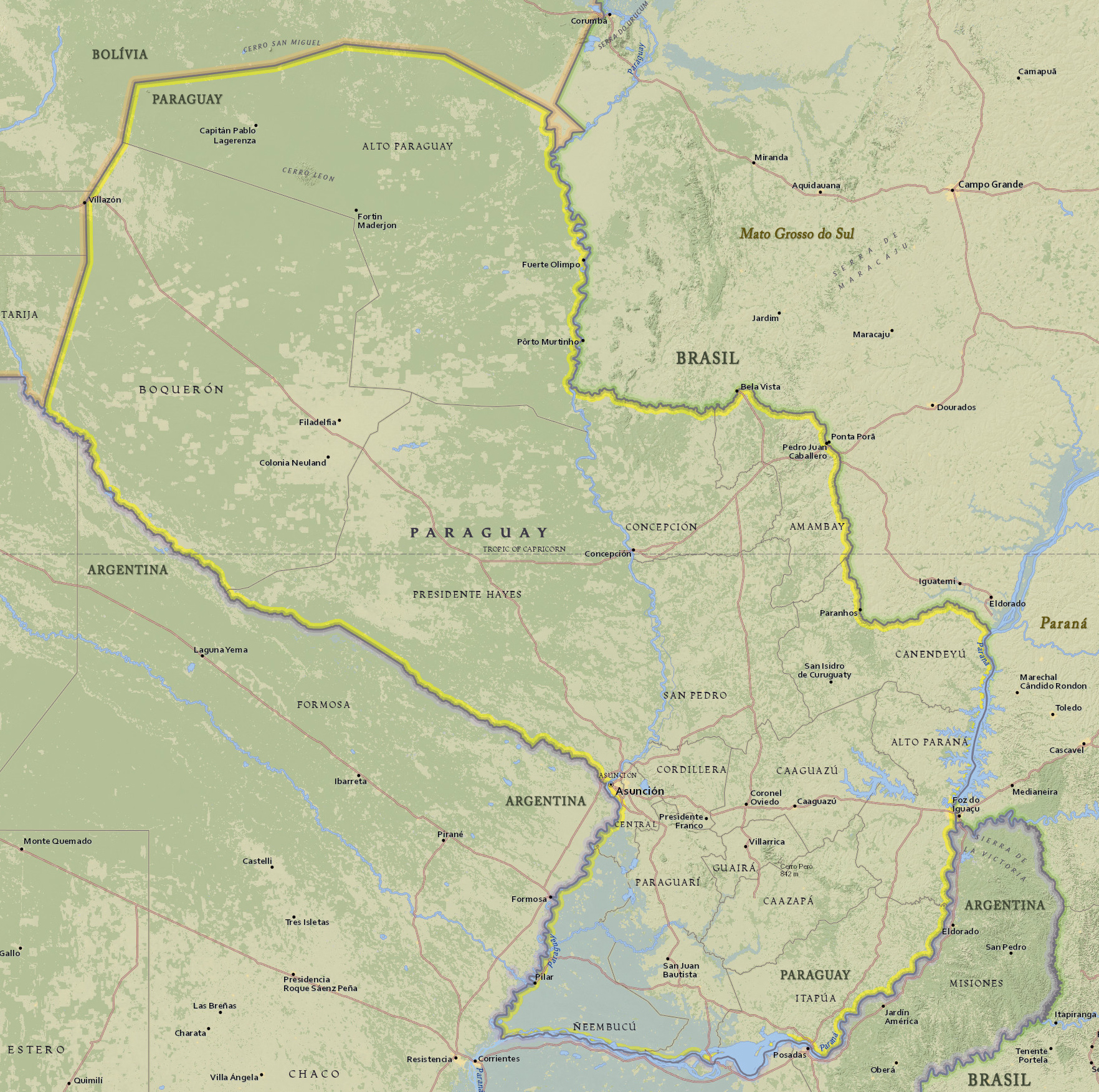 Mapa Paraguai