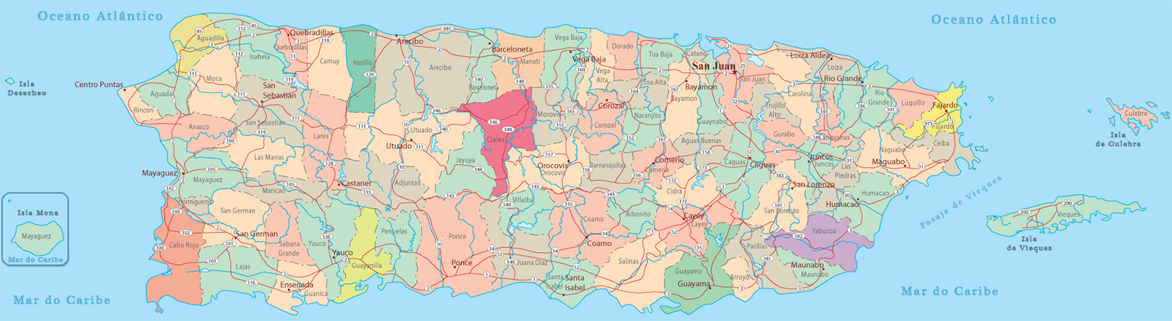 Mapa de Porto Rico