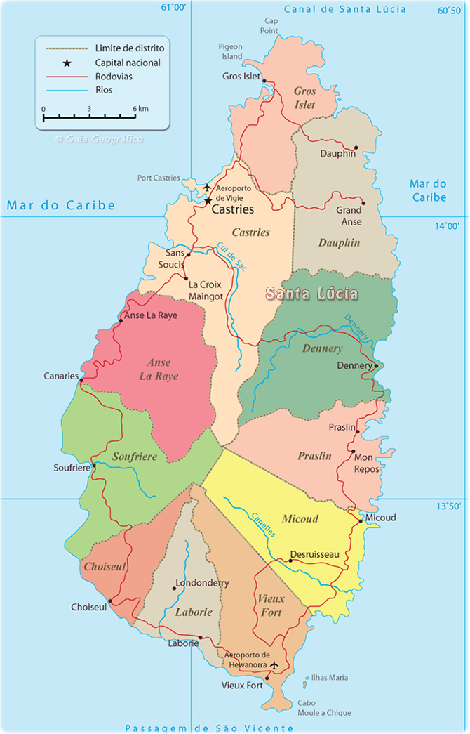 Mapa Político Santa Lúcia
